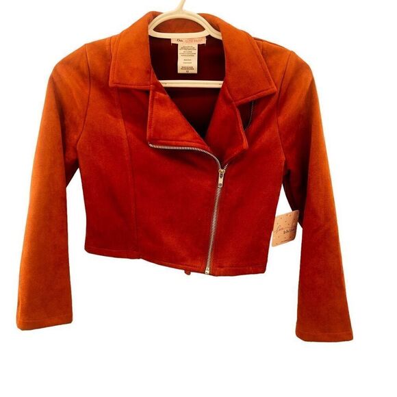Cropped moto jacket burnt orange - Picture 1 of 6